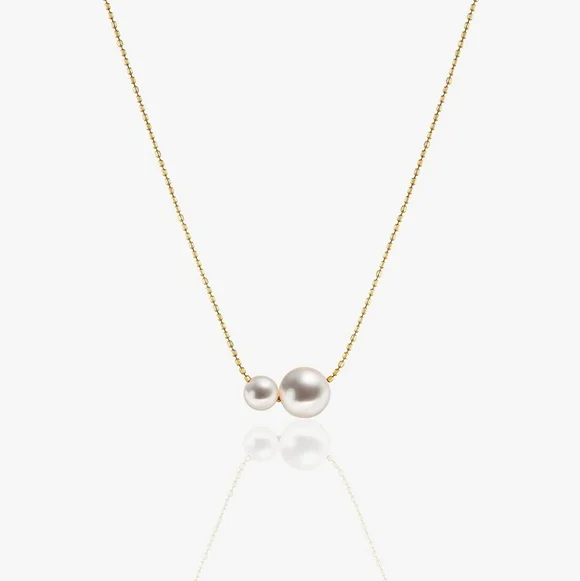 Gourd - 5-7.5mm Aurora Pearl Necklace 18K Gold - Picture 3 of 7